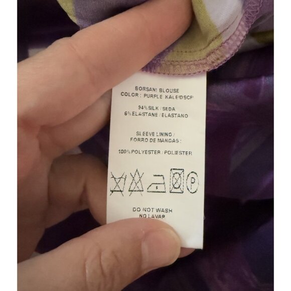 Silvia Tcherassi Borsani Blouse Purple Kaleidoscope Silk Top Shirt Size Small - Picture 9 of 9